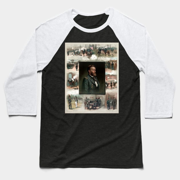 Vintage Civil War Ulysses S. Grant West Point to Appomattox Baseball T-Shirt by pdpress